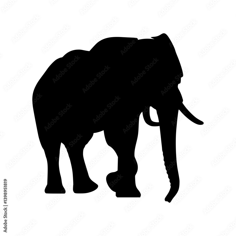 Fototapeta premium Elephant Silhouette Vector Graphic