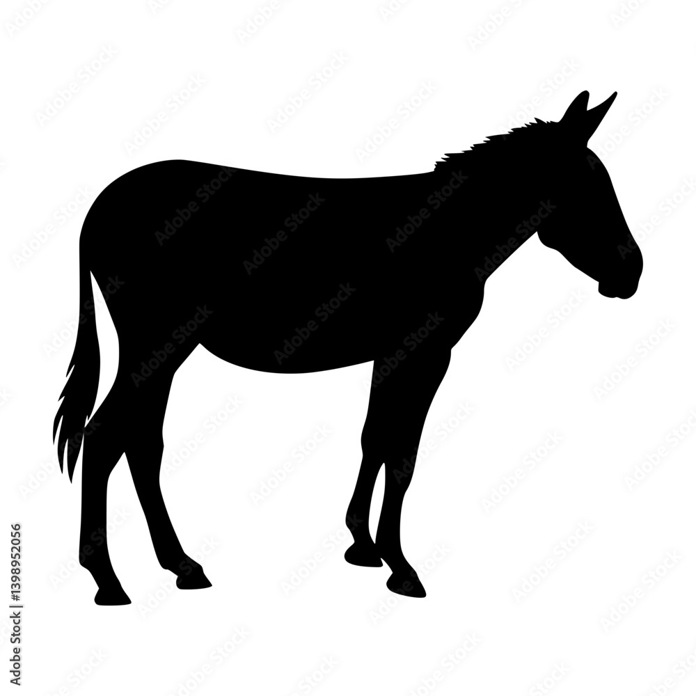 Obraz premium Donkey Silhouette Vector Illustration