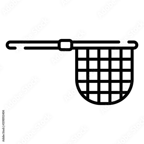 Hand net black line icon