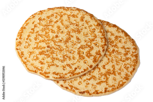 Obraz na płótnie Healthy summer breakfast, homemade classic crepe on the white background w salonie