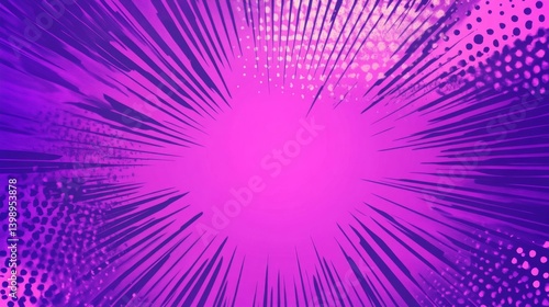 Wallpaper Mural  Bright purple pop art retro comics background with halftone dots Torontodigital.ca