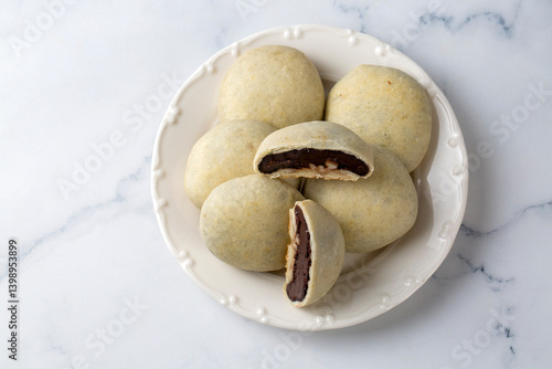 Obraz na płótnie Bomb famous chocolate of Izmir. Chocolate inside thin baked dough. Turkish name is bomba. Izmir famous chocolate concept photo. w salonie