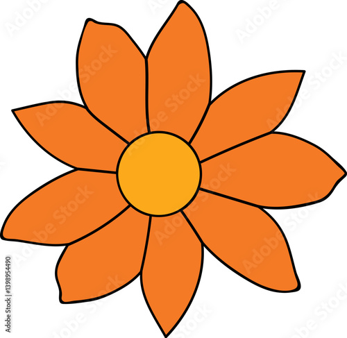 Retro Groovy Flower Blossom 70s
