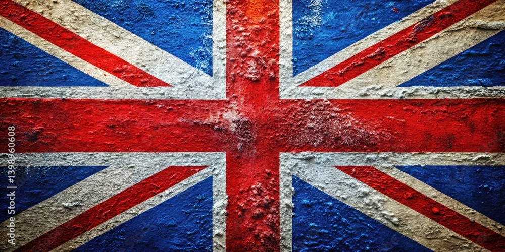 Fototapeta premium Macro Union Jack Stencil Photography: Detailed Close-up of Patriotism Symbol