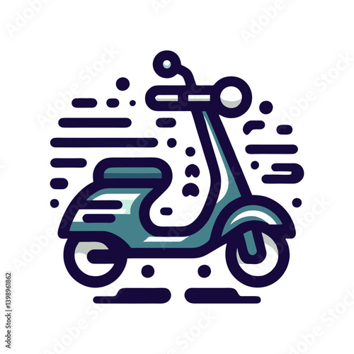 Minimalist Retro Scooter Artwork