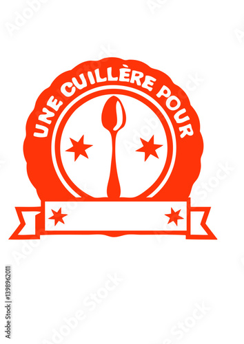 une cuillere pour ajouter texte famille bebe logo tampon