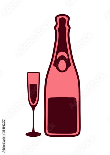 bouteille champagne verre flute