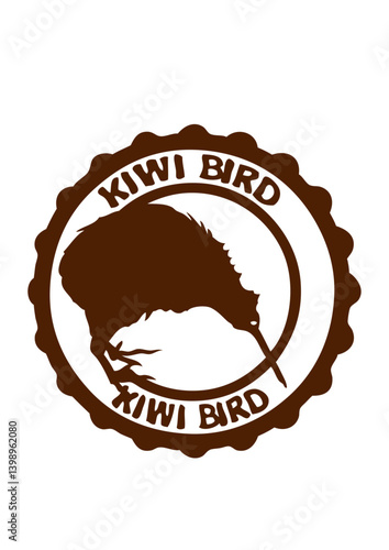 kiwi bird oiseaux animal logo tampon
