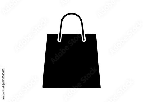 Shopping Bag Icon: A minimalist depiction of a shopping bag. The image symbolizes retail, purchases, and the essence of consumerism. 