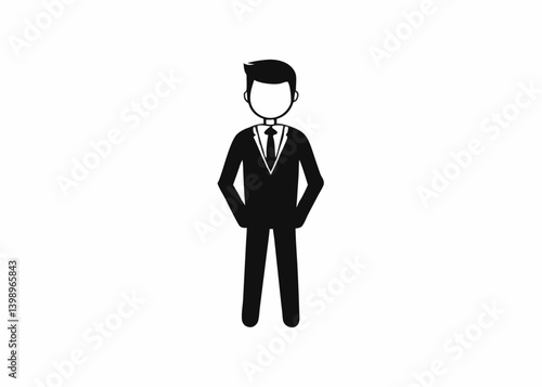 Business Professional's Minimalist Silhouette: A clean, uncluttered silhouette of a business professional in a suit, embodying the essence of corporate elegance.