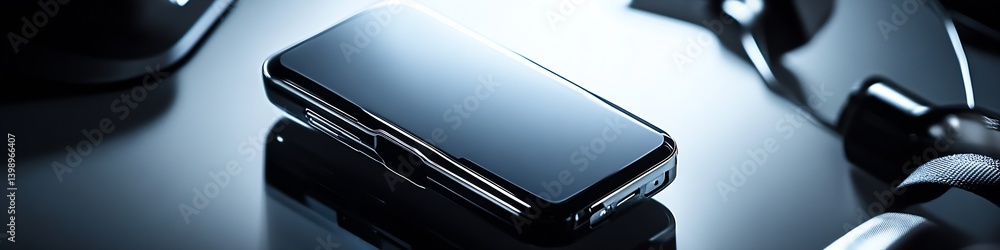 Stylish smartphone placed elegantly on a surface highlighting its matte finish and design : Generative AI