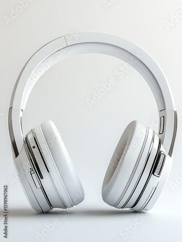 Obraz na płótnie Sleek and Stylish White Wireless Headphones for Premium Sound Experience : Generative AI w salonie