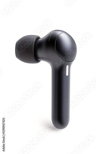 Obraz na płótnie Minimalistic sleek black wireless earbud design showcasing effortless modern audio technology : Generative AI w salonie