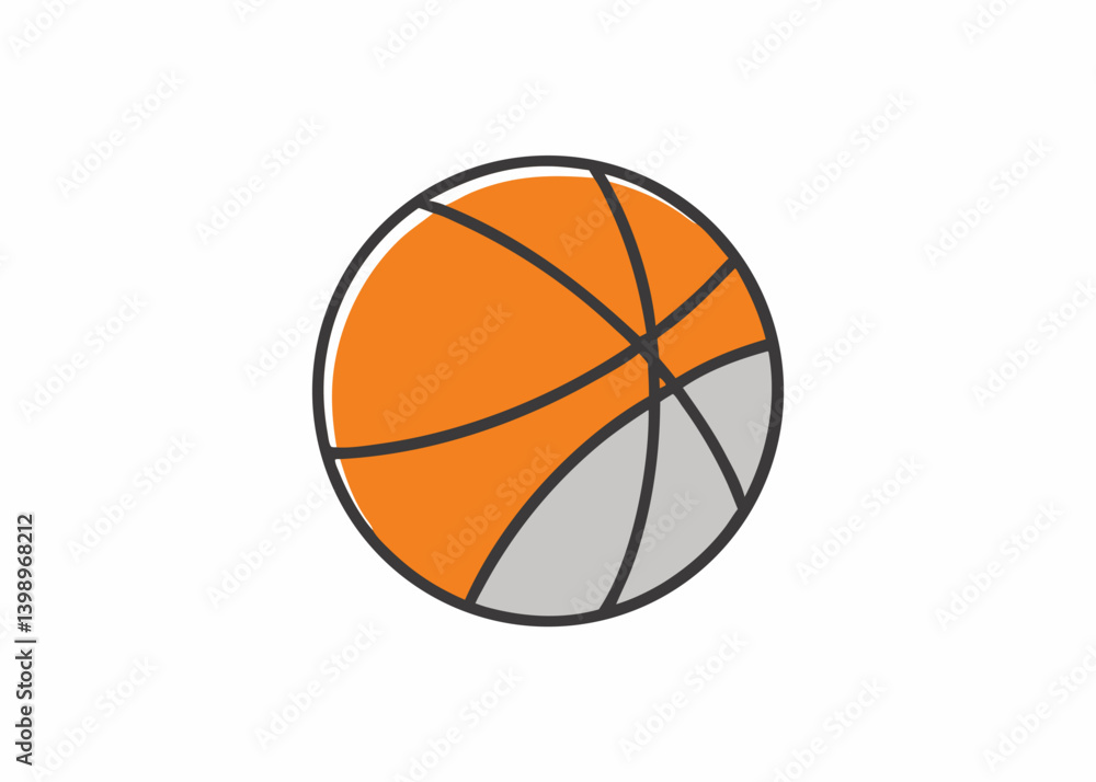 Basketball Symbol: A simple basketball icon, rendered with clean lines and vibrant colors, represents the essence of the sport with elegance and versatility. Basketball Symbol: A simple basketball icon, rendered with clean lines and vibrant colors, represents the essence of the sport with elegance and versatility.