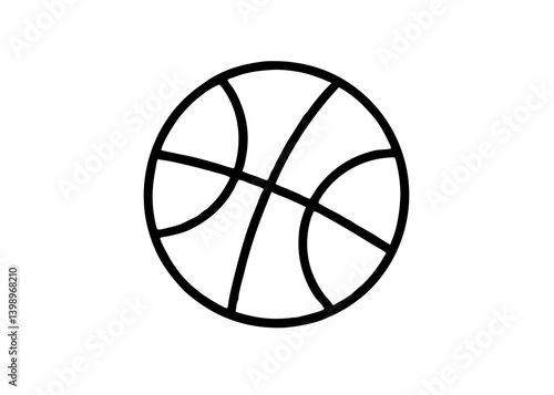 Basketball Icon: A simple, clean graphic of a basketball, ideal for illustrating sports concepts and themes, representing the excitement and energy of the game.