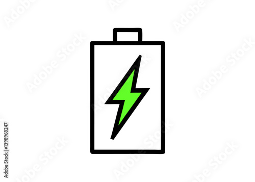 Electric Charge Icon: A simplistic, colorful icon of a battery symbolizing the potential of energy and power.