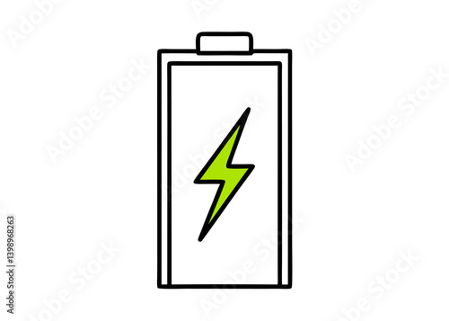 Charging Icon: A minimalistic icon showcases a battery being charged, highlighting the process of energy renewal and powering devices.