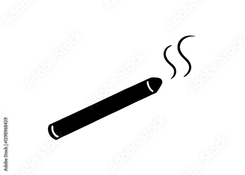 Smoking Cigar Illustration: A minimalist illustration of a lit cigar, with wisps of smoke rising, a classic symbol of indulgence and relaxation.