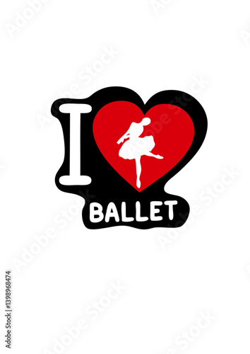 I love coeur danseuse de ballet danse classique art