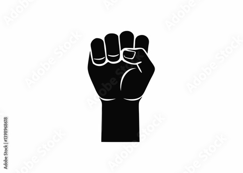 Power Symbol: A bold, high-contrast image of a clenched fist, symbolizing strength, resistance, and solidarity. conveying a sense of unity and determination, and speaks volumes. 