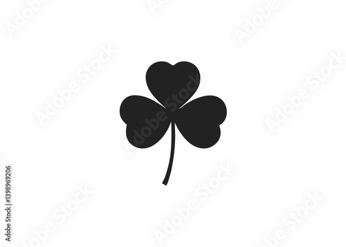Lucky Shamrock: A stylized shamrock, a potent symbol of luck and heritage, with its perfectly formed leaves and stem standing in striking detail.