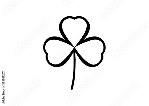 Shamrock Silhouette: A minimalist outline of a classic shamrock, a symbol of good fortune and the vibrant spirit of springtime.