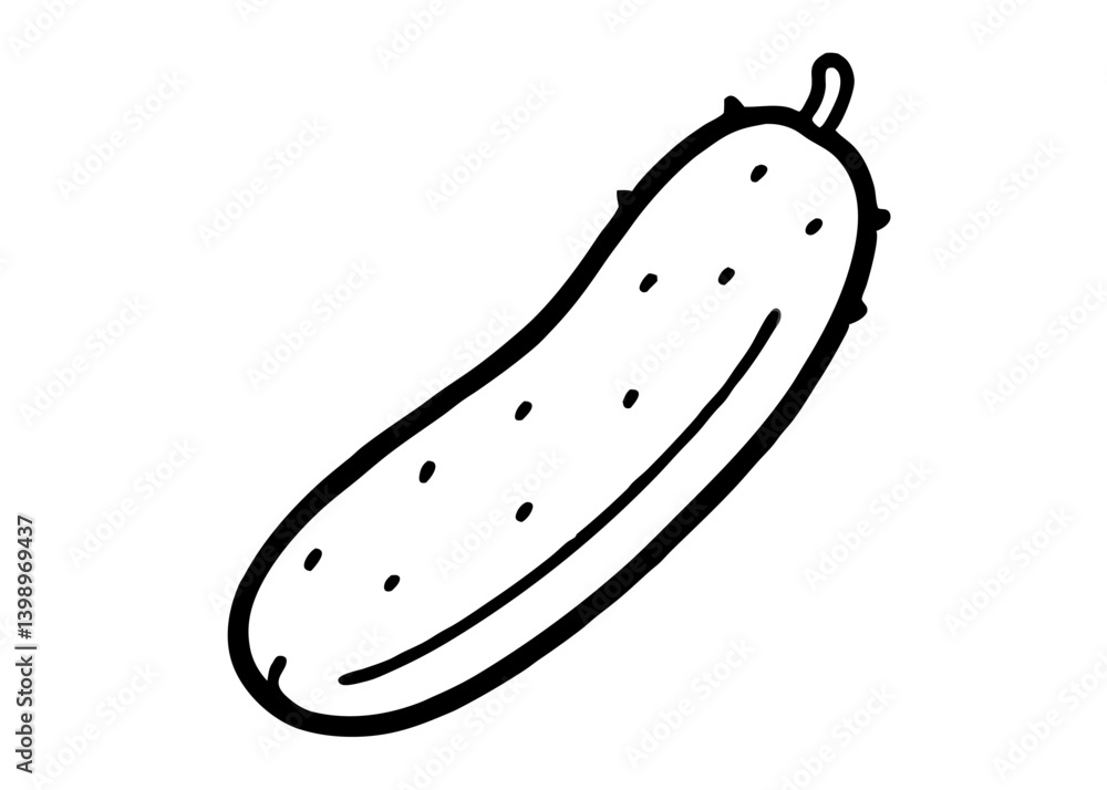 Monochromatic Cucumber: A minimalist illustration of a fresh, healthy cucumber, perfect for culinary and agricultural themes. Monochromatic Cucumber: A minimalist illustration of a fresh, healthy cucumber, perfect for culinary and agricultural themes.