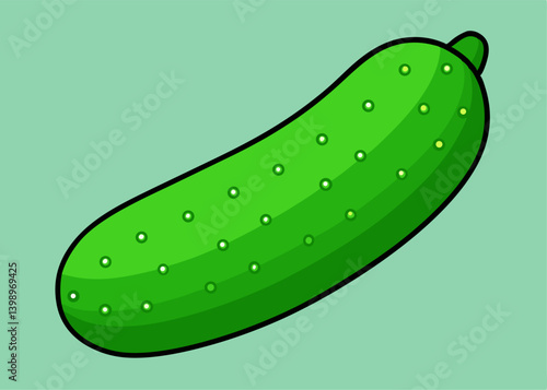 Fresh Cucumber: a vibrant illustration of a crisp, refreshing cucumber. Evoking the essence of freshness, health, and culinary delight.