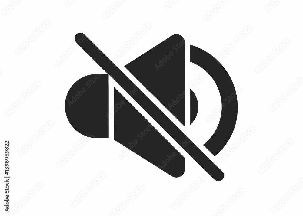 Silent Communication Icon: A minimalist black and white icon representing a muted or silent sound. Silent Communication Icon: A minimalist black and white icon representing a muted or silent sound.
