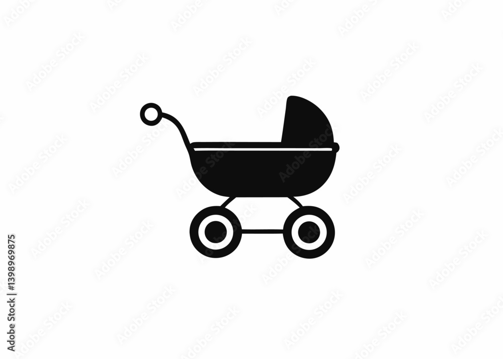 Silhouette of a Pram: A simple, stylish graphic of a pram, depicted in a sleek, minimalist design, hinting at new life and anticipation. Silhouette of a Pram: A simple, stylish graphic of a pram, depicted in a sleek, minimalist design, hinting at new life and anticipation.