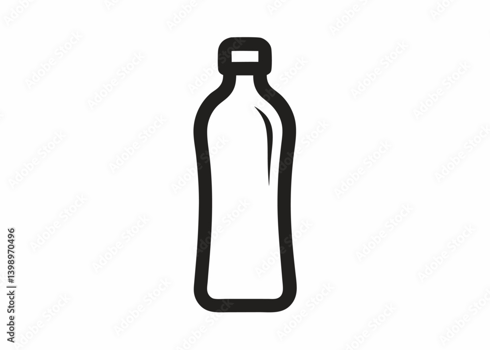 Minimalist Bottle Icon: A clean, modern graphic of a sleek bottle icon against a simple backdrop, perfect for conveying themes of hydration, refreshment, and eco-consciousness. Minimalist Bottle Icon: A clean, modern graphic of a sleek bottle icon against a simple backdrop, perfect for conveying themes of hydration, refreshment, and eco-consciousness.
