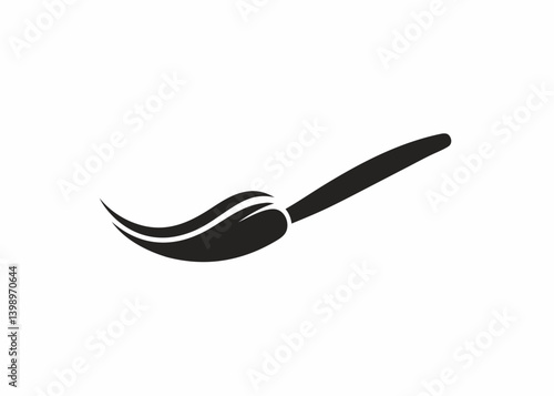 Creative Stroke Icon: A minimalist grayscale icon of a paintbrush with an elegant stroke, evoking art, creativity, and design.