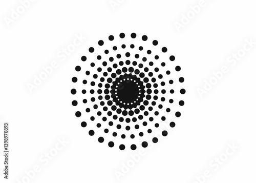 Abstract Geometric Circle: A mesmerizing display of concentric circles formed by an array of dots. This graphic resource lends itself to modern design. 