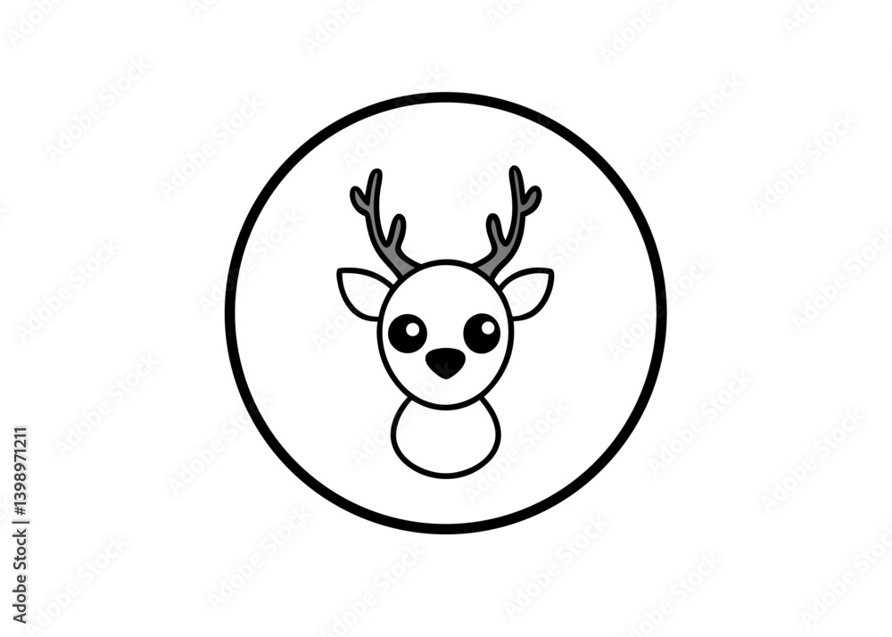 Fototapeta premium Deer Logo: A captivating deer logo, perfect for branding and design projects. Minimalist and versatile.