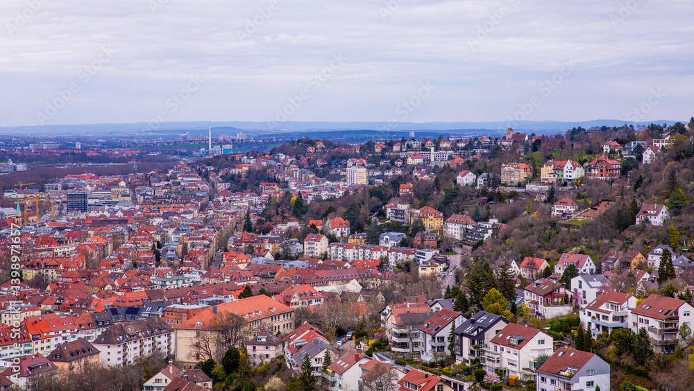 Aerial view panorama of the city of stuttgart Aerial view panorama of the city of stuttgart