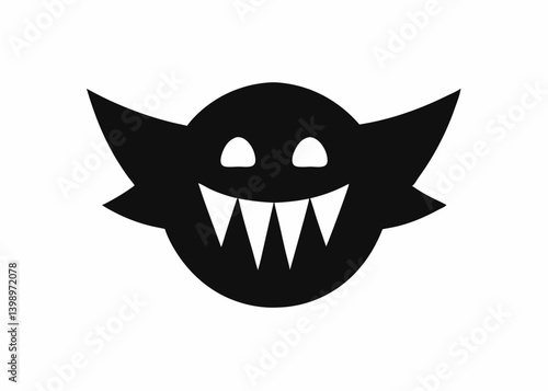 Silhouette of a Mischievous Creature: This graphic, a dark silhouette, depicts a playful yet slightly unsettling character, perfect for conveying themes of mystery and fantasy.