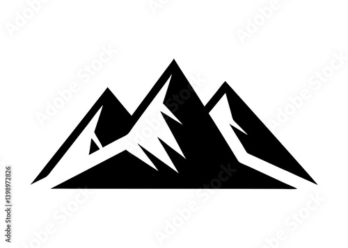 Mountains in Silhouette: A striking illustration of majestic mountains rendered in bold silhouette against a simple backdrop, conveying a sense of grandeur and natural wonder.