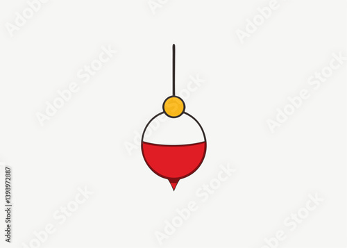 Fishing Bobber: A simple yet iconic illustration of a fishing bobber. Ready to float in anticipation of a fishy catch.