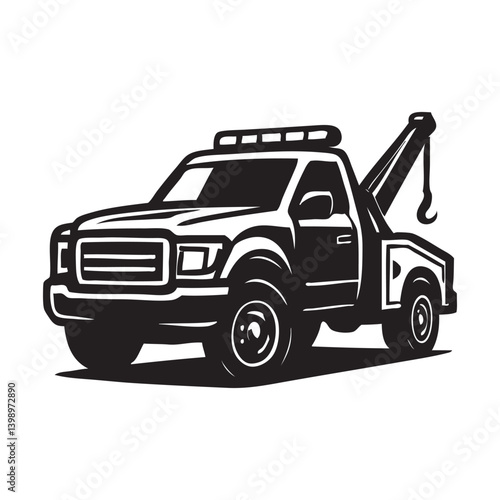 vector illustration of a towing truck