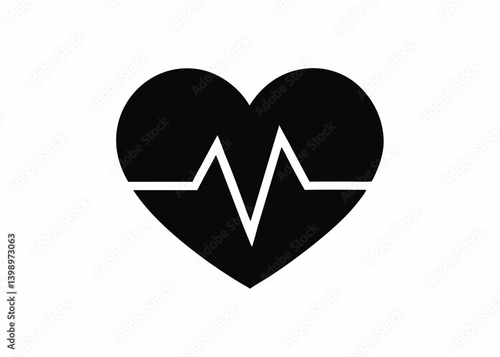 Heartbeat Symbol: A stark black heart, intricately designed to represent the rhythm of life itself, symbolizing vitality and the essence of existence. Heartbeat Symbol: A stark black heart, intricately designed to represent the rhythm of life itself, symbolizing vitality and the essence of existence.