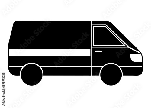 Isolated on white, a blue delivery van and a blue truck represent cargo transportation
