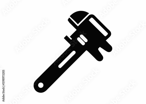 Precision Measurement: A meticulously crafted black silhouette of a caliper, symbolizing accuracy and the art of measuring, set against a clear background, showcasing its sleek design.