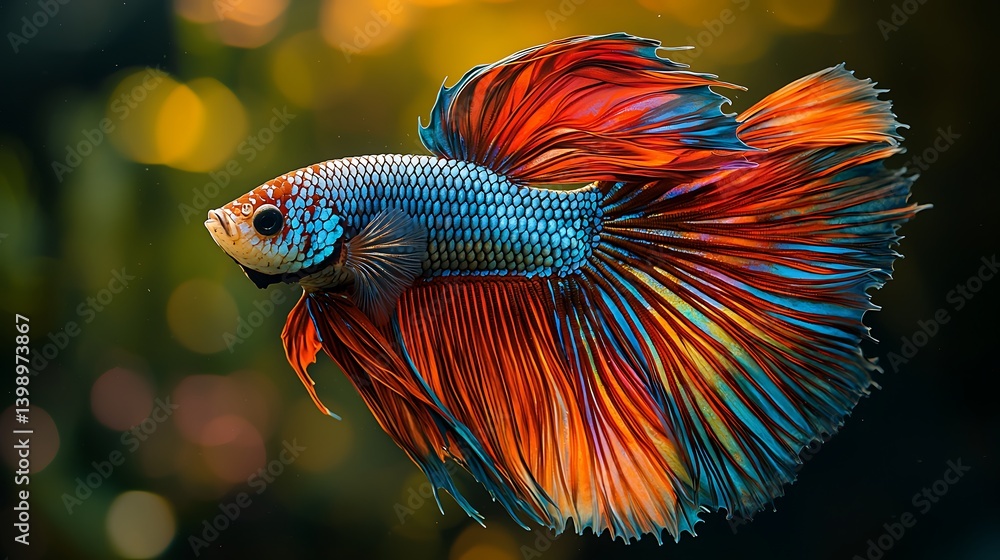 Fototapeta premium Vibrant Betta Fish in Motion