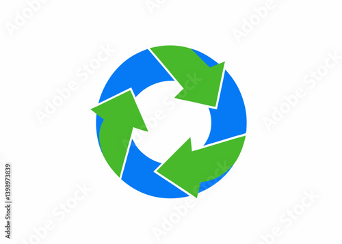 Recycle Symbol: a simple and clean illustration of a circular recycling symbol, representing concepts of sustainability, environmental responsibility, and resource conservation.