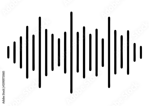 Sound Wave Visualization: An abstract representation of a sound wave in an audio context, capturing the essence of sonic vibrations with dynamic linear forms. 