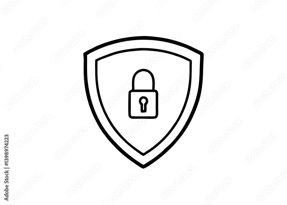 Digital Fortress: a simplistic graphic of security, the image is a symbol of protection Digital Fortress: a simplistic graphic of security, the image is a symbol of protection