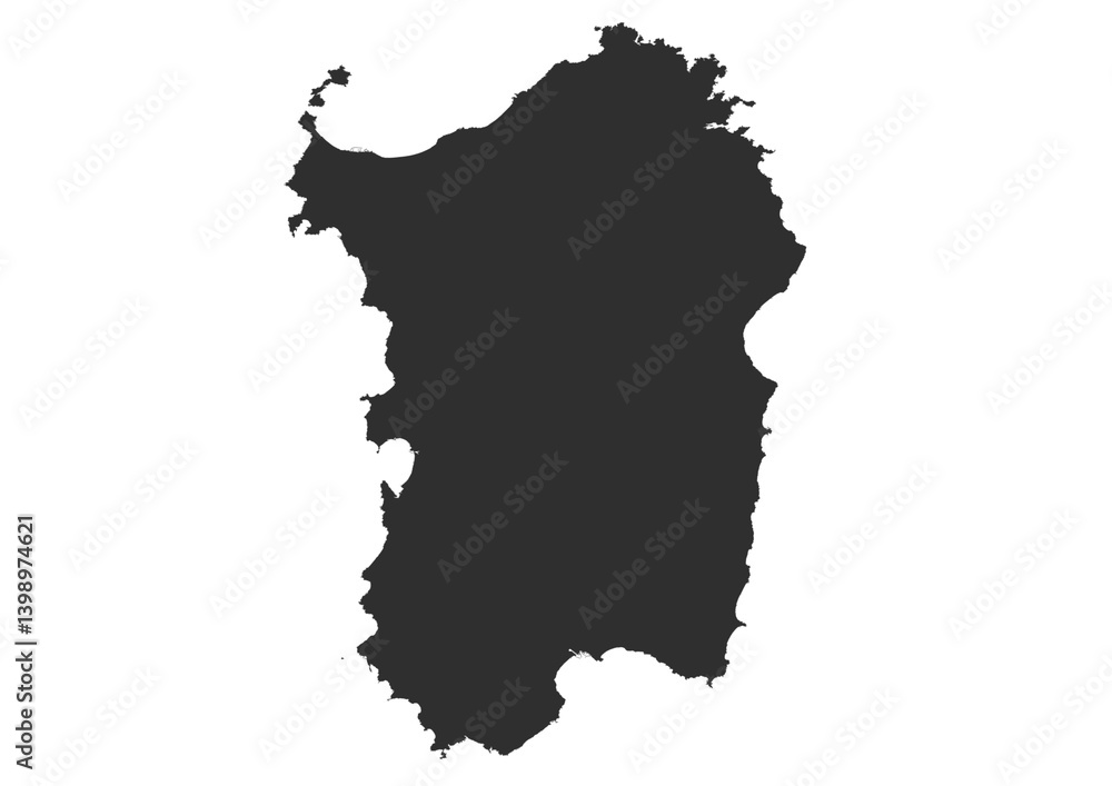 sardinia island silhouette vector map sardinia island silhouette vector map