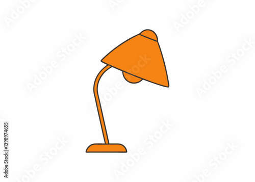 Elegant Desk Lamp: A simple, yet refined desk lamp, rendered in minimalist style, emits a warm glow, suggesting a space of focus and illumination.