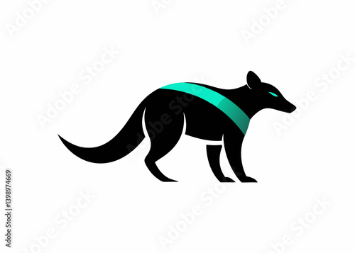 Sleek Canine Illustration: A striking illustration of a canine, defined by its elegant form and modern artistic flair. The animal is depicted in a stylized manner.