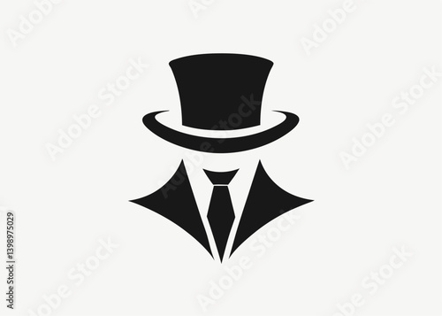 Silhouette of a gentleman: A sophisticated silhouette of a gentleman in a suit and top hat, embodying elegance and refinement. 